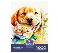 Rompecabezas De 1000 Piezas para Adultos Dog and Cat Rompecabezas para Adultos Juegos Divertidos Análisis Y Lógica Regalos para Amigos Y Familiares 52x38cm/1000pcs