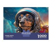 Rompecabezas De 1000 Piezas para Adultos Dog Astronaut in Space Suit Rompecabezas Juego De Ingenio Carrera De Velocidad De Manos Interacción Entre Padres E Hijos 38x26cm/1000pcs