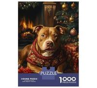 Rompecabezas De 1000 Piezas para Adultos Dog in Christmas Sweater Pitbull Christmas Wall Art Rompecabezas para Adultos Juegos Relajantes Análisis Y Lógica Oferta como Regalos para Toda La Familia 70x