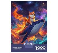 Rompecabezas De 1000 Piezas para Adultos Dog on Whale in Space Rompecabezas para Adultos Juegos Familiares Difícil Oferta Difícil como Regalo para Toda La Familia 52x38cm/1000pcs