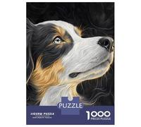 Rompecabezas De 1000 Piezas para Adultos Dog Portrait in Black and White Rompecabezas para Adultos Juegos De Relajación Desafío Difícil Ayuda A Ejercitar El Cerebro 38x26cm/1000pcs