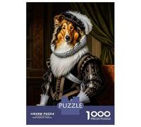Rompecabezas De 1000 Piezas para Adultos Dog Portrait in Renaissance Attire Rompecabezas para Adultos Juguetes Antiestrés Patrón De Ensamblaje Cumpleaños 52x38cm/1000pcs