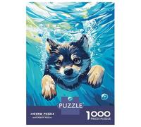 Rompecabezas De 1000 Piezas para Adultos Dog Swimming Underwater Rompecabezas para Adultos Juegos Divertidos Regalo De Cumpleaños Diversión En Casa Actividades, 38x26cm/1000pcs