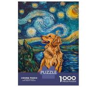 Rompecabezas De 1000 Piezas para Adultos Dog Under Starry Sky -4 Rompecabezas para Adultos Juegos Divertidos Una Obra De Arte Oferta como Regalos para Toda La Familia 70x50cm/1000pcs