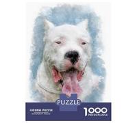 Rompecabezas De 1000 Piezas para Adultos Dogo Argentino Watercolor Rompecabezas para Adultos Juguete Decoración De Pared Regalos para Mujeres para Cumpleaños, Navidad 38x26cm/1000pcs