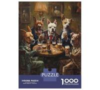 Rompecabezas De 1000 Piezas para Adultos Dogs Beer In A Tavern Rompecabezas para Adultos Juguetes Antiestrés Corte De Precisión Actividades Divertidas En Casa 52x38cm/1000pcs