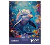 Rompecabezas De 1000 Piezas para Adultos Dolphin in Colorful Seas Rompecabezas Juegos Familiares Difícil Difícil Cumpleaños Y Navidad 38x26cm/1000pcs