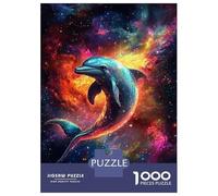 Rompecabezas De 1000 Piezas para Adultos Dolphin in Cosmos -10 Rompecabezas para Adultos Juguetes Antiestrés Desafío Difícil para Cumpleaños, Navidad 38x26cm/1000pcs