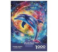 Rompecabezas De 1000 Piezas para Adultos Dolphin in Cosmos -4 Rompecabezas para Adolescentes Juego Práctico Desafío Difícil Regalo De Cumpleaños, Regalos, 70x50cm/1000pcs