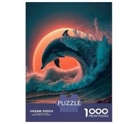 Rompecabezas De 1000 Piezas para Adultos Dolphin Sunset Rompecabezas para Adultos Juegos Relajantes Que Mejoran La Memoria Diversión En Casa Actividades, 52x38cm/1000pcs