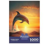 Rompecabezas De 1000 Piezas para Adultos Dolphins Jumping Rompecabezas para Adultos Juegos Relajantes Regalos para Mujeres Desafiantes para Completar 52x38cm/1000pcs
