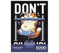 Rompecabezas De 1000 Piezas para Adultos Dont Give Up - Cute Gym Workout Cat Rompecabezas para Adultos Juego De Ingenio Patrón De Ensamblaje Oferta como Regalo para Toda La Familia 38x26cm/1000pcs