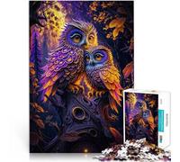 Rompecabezas de 1000 Piezas para Adultos Dos búhos se acurrucan en un árbol Juguetes de Bricolaje Mejorar el Amor Entre Parejas 52x38cm