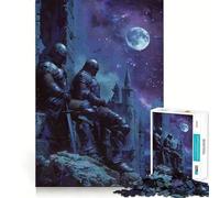 Rompecabezas de 1000 Piezas para Adultos Dos Caballeros en la Noche Juego de lógica de Ajuste Juguete Divertido Juego de Regalo de cumpleaños (38x52cm)