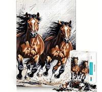 Rompecabezas de 1000 Piezas para Adultos Dos Caballos Corriendo, Juego de ingenio, Divertido Juego Mental, Regalo Ideal para Disfrutar en Navidad (38x52cm)