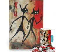 Rompecabezas de 1000 Piezas para Adultos Dos Demonios Abstractos Juguete Educativo interacción Entre Padres e Hijos Toda la Familia 38x52cm