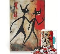 Rompecabezas de 1000 Piezas para Adultos Dos Demonios Abstractos Juguetes antiestrés Regalo de cumpleaños 38x26cm
