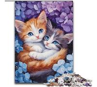 Rompecabezas de 1000 Piezas para Adultos: Dos Gatos acurrucándose Juntos Rompecabezas Imposible para Adultos, 50x75cm Diversión Familiar, desafío Mental, Adolescentes