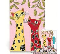 Rompecabezas de 1000 Piezas para Adultos Dos Gatos Enamorados Juego Imposible interacción Entre Padres e Hijos Ideal para cumpleaños y Navidad 38x52cm