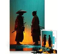 Rompecabezas de 1000 Piezas para Adultos Dos Guerreros samuráis se enfrentan Decoración práctica y Divertida Juguete para ejercitar la Mente Regalo Ideal para Pasar un rato Agradable en Navidad