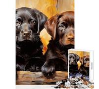 Rompecabezas de 1000 Piezas para Adultos Dos labradores Retriever Juguetes antiestrés Regalos para Mujeres y Hombres Juego Imposible difícil y desafiante tamaño 38x52cm