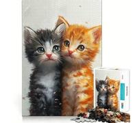Rompecabezas de 1000 Piezas para Adultos Dos Lindos Gatitos, Juego de lógica de Ajuste, Juguete Divertido, Juego de Juego Libre, Regalo de cumpleaños (38x52cm)