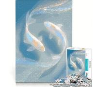 Rompecabezas de 1000 Piezas para Adultos Dos Peces koi en Agua Azul Juegos educativos decoración del hogar colección de Artistas Bellas Artes 38x52cm