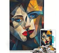Rompecabezas de 1000 Piezas para Adultos Dos Personas una con Labios Rojos Juegos Familiares desafiante para completar Que Mejora el Amor Entre Parejas 38x52cm