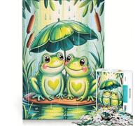 Rompecabezas de 1000 Piezas para Adultos Dos Ranas Kawaii Juegos educativos decoración del hogar colección de Artistas Bellas Artes 38x52cm
