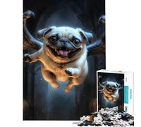 Rompecabezas de 1000 Piezas para Adultos Drácula y Pug Juguetes adictivos para Cultivar la Paciencia Juego de ingenio para divertirse en Familia Regalos para Hombres y Mujeres (tamaño 38x26cm)