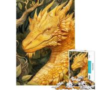 Rompecabezas de 1000 Piezas para Adultos Dragón Amarillo Un Reto para completar Decoración Juegos Divertidos Apto para Mayores de 14 años (38x52cm)