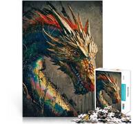 Rompecabezas de 1000 Piezas para Adultos Dragón arcoíris Juguetes para aliviar el estrés Actividades Divertidas en casa, Regalos de cumpleaños, Regalos de Viaje, 38x26cm