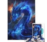 Rompecabezas de 1000 Piezas para Adultos Dragón Azul Llama Juego Educativo y desafiante Juguete Ideal para Regalar Divertido y con Mucho Humor (tamaño 75x50cm)