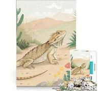 Rompecabezas de 1000 Piezas para Adultos: Dragón Barbudo en el Desierto, decoración de Pared, Juguete para la interacción Entre Padres e Hijos, 38x26cm