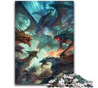 Rompecabezas de 1000 Piezas para Adultos Dragon Battle Royale, Juego Educativo Familiar, Regalo Ideal para Toda la Familia a Partir de 14 años, 26x38cm