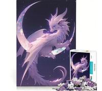 Rompecabezas de 1000 Piezas para Adultos Dragón Blanco sobre Luna Creciente Juegos Familiares Corte de precisión colección de Artistas Bellas Artes 50x75cm