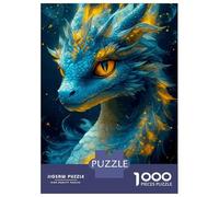 Rompecabezas De 1000 Piezas para Adultos Dragon Blue Aimal Rompecabezas Juego De Ingenio Carrera De Velocidad De Manos Interacción Entre Padres E Hijos 52x38cm/1000pcs