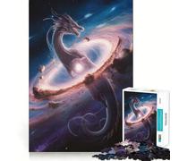 Rompecabezas de 1000 Piezas para Adultos Dragón Celestial en Nebulosa Cósmica Arte de Corte preciso Juguete para ejercitar la Mente Juego Relajante (38x52cm)