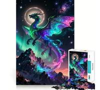 Rompecabezas de 1000 Piezas para Adultos Dragón Celestial sobre Montañas Diseño de Corte preciso Juguete para ejercitar el Pensamiento y el Tiempo Libre Regalo Festivo y de Ocio (38x26cm)