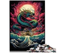 Rompecabezas de 1000 piezas para adultos dragón chino en arco iris juguetes educativos de aprendizaje 26x38cm Regalar regalos a toda la familia