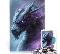 Rompecabezas de 1000 Piezas para Adultos Dragón con relámpago púrpura Acertijo para Cada Pieza es única: un desafiante y Divertido Juego Familiar 52x38cm