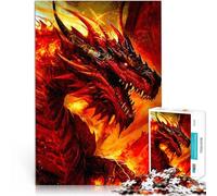 Rompecabezas de 1000 Piezas para Adultos Dragón de fantasía Hecho de Papel，para y a Partir de 14 años Juego desafiante Lista de Deseos con Papá Noel。tamaño：26x38cm/10.24x14.96pulgada
