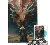 Rompecabezas de 1000 Piezas para Adultos Dragón de Fuego Peligroso Un Reto para completar Decoración para el hogar Juego práctico para Mayores de 14 años (38x52cm)