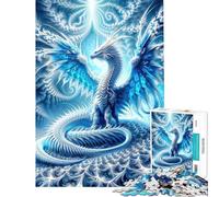 Rompecabezas de 1000 Piezas para Adultos Dragón de Hielo Fractal Rompecabezas relajantes difíciles Ideales para cumpleaños (tamaño 38x52cm)
