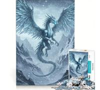 Rompecabezas de 1000 Piezas para Adultos: Dragón de Hielo, Juego Educativo, Entrena tu Cerebro y Tus Manos, Mejora el Amor Entre Parejas 50x75cm
