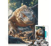 Rompecabezas de 1000 Piezas para Adultos Dragón de Komodo en Actitud Tranquila, Juego Interactivo, decoración de Pared, Ideal para Decorar un Escritorio 50x75cm