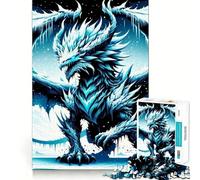 Rompecabezas de 1000 Piezas para Adultos Dragón de la ventisca,decoración de Ajuste Limpio,Actividad Cerebral Divertida,Juego Acogedor,Regalo Festivo de Ocio 38x52cm