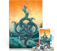 Rompecabezas de 1000 Piezas para Adultos Dragón de los Cuatro Mares Juguetes para aliviar el estrés decoración de Pared 52x38cm
