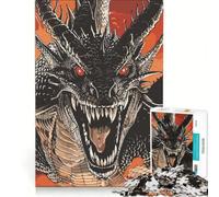 Rompecabezas de 1000 Piezas para Adultos Dragón de Terror Juego Imposible interacción Entre Padres e Hijos Lista de Deseos con Papá Noel 38x52cm