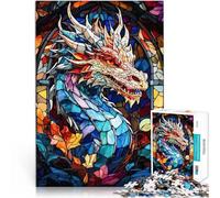 Rompecabezas de 1000 Piezas para Adultos Dragón de vitral Juegos educativos Decoración del hogar para la decoración del hogar 70x100cm
